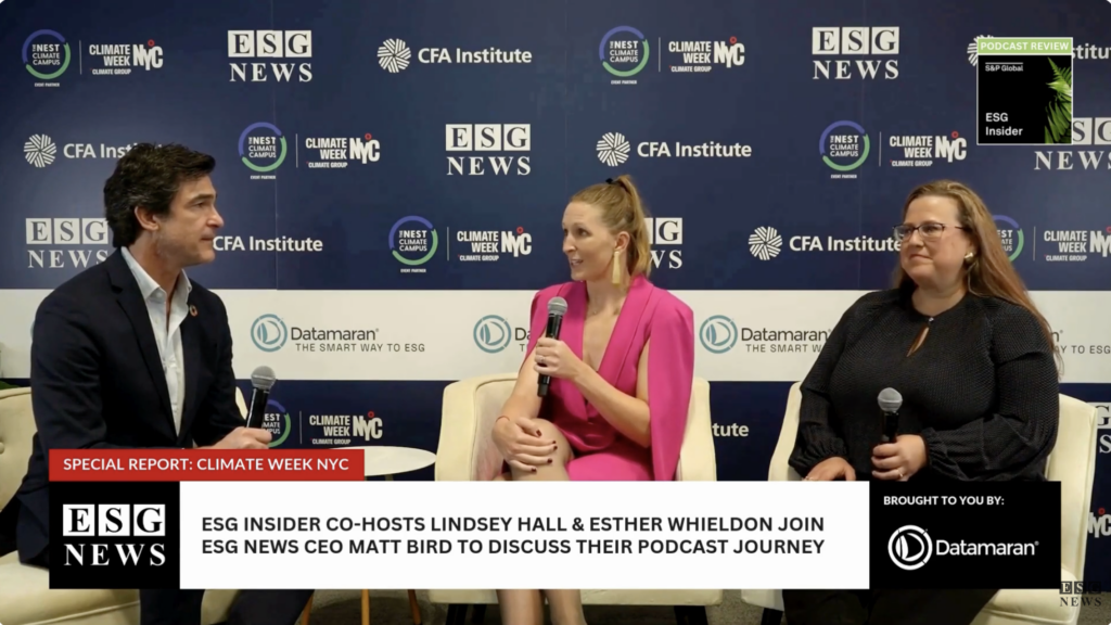 ESG Insider Co-Host Lindsey Hall & Esther Whieldon Join ESG News CEO Matt Bird To Discuss Their Podcast Journey